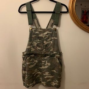 camo overall dress
